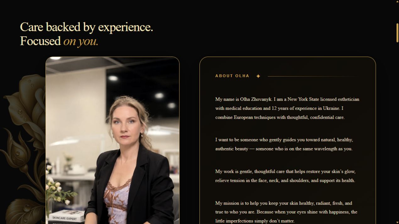 About the specialist section of the live website