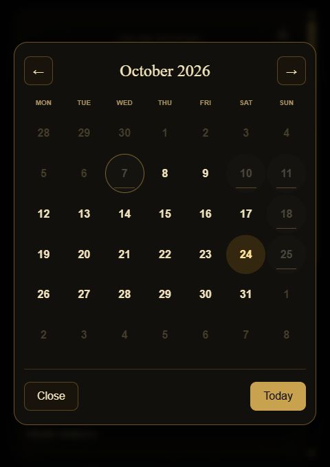 Specialist calendar with demonstration appointments