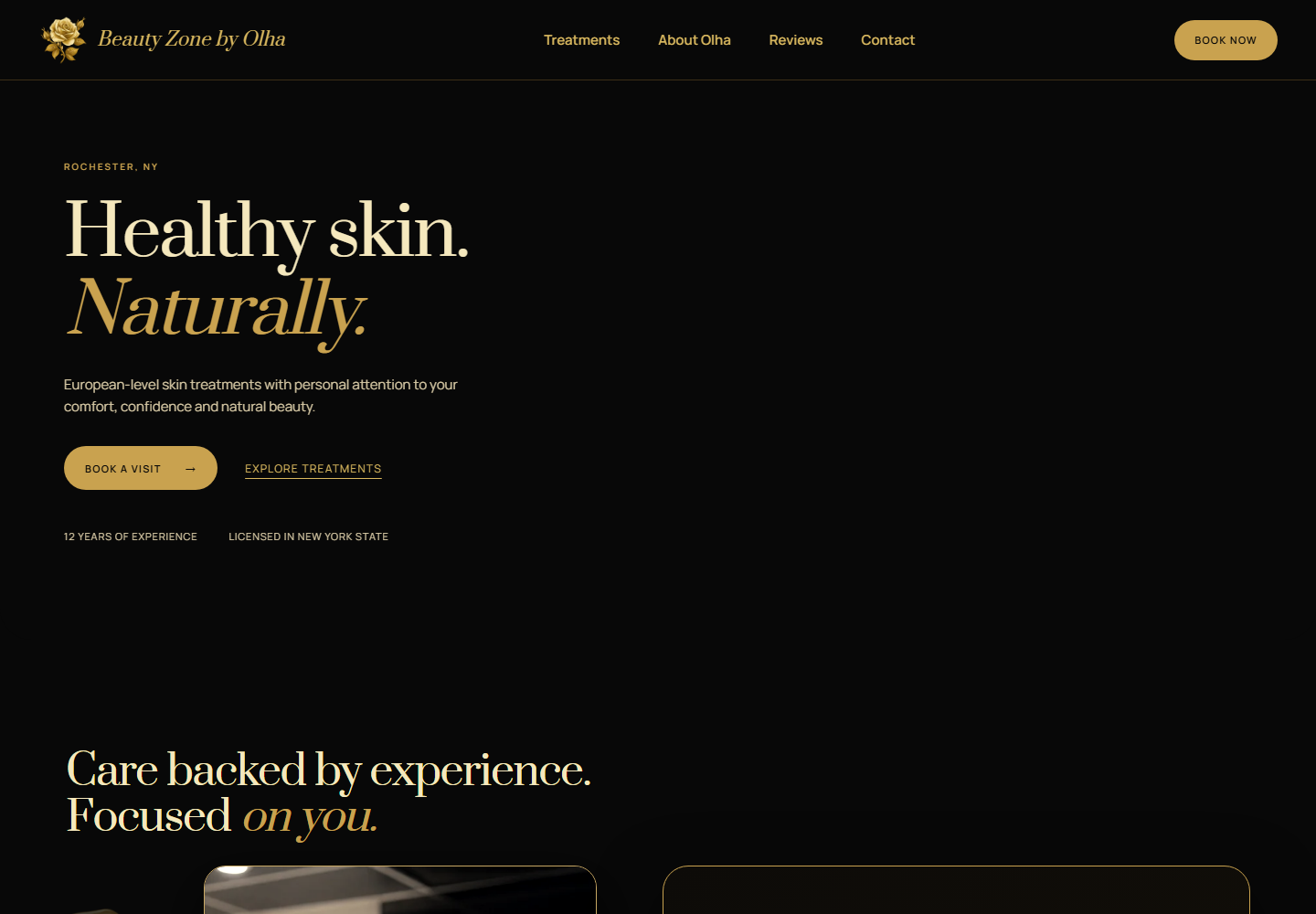 Beauty Zone by Olha website homepage