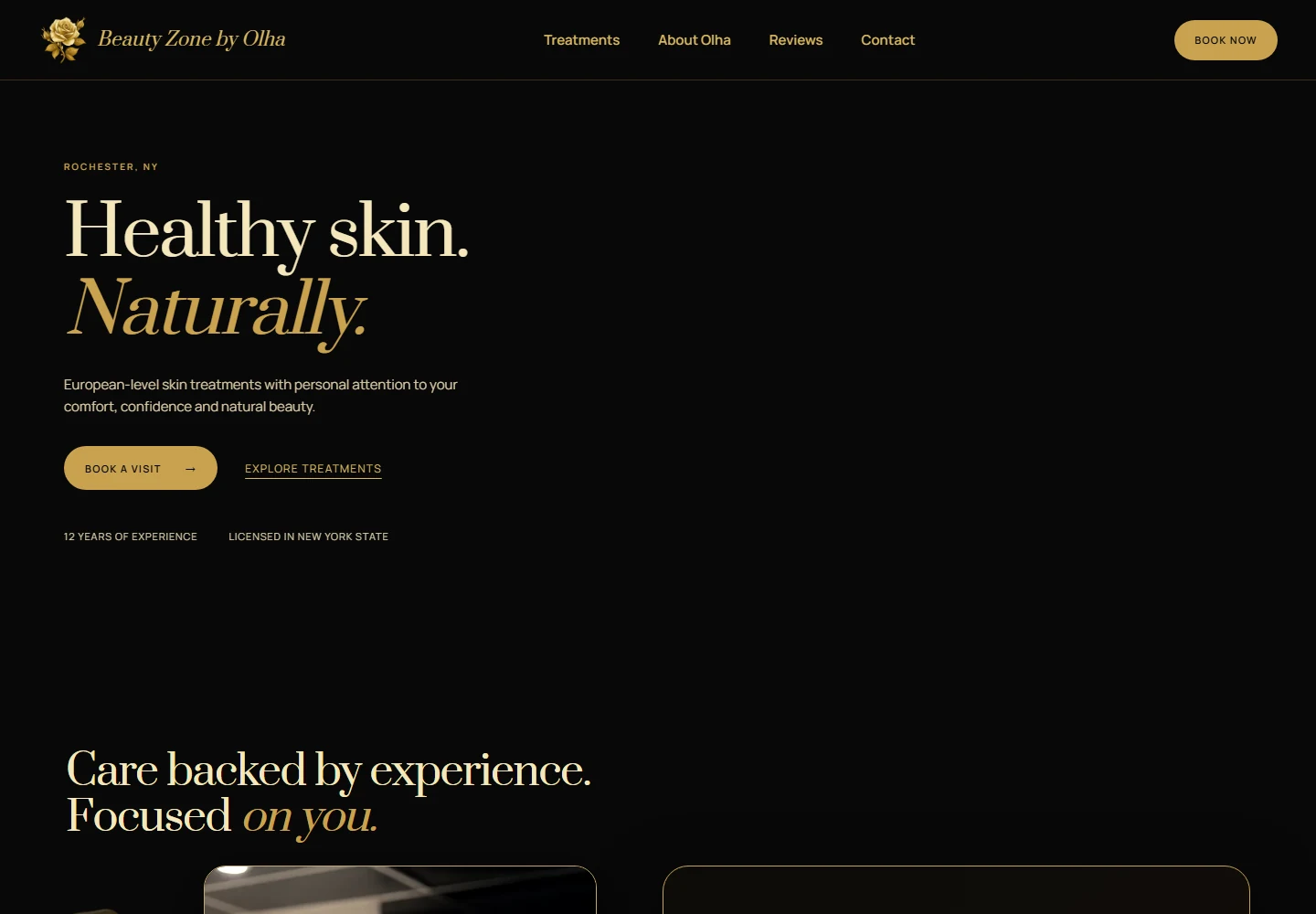 Beauty Zone by Olha website homepage