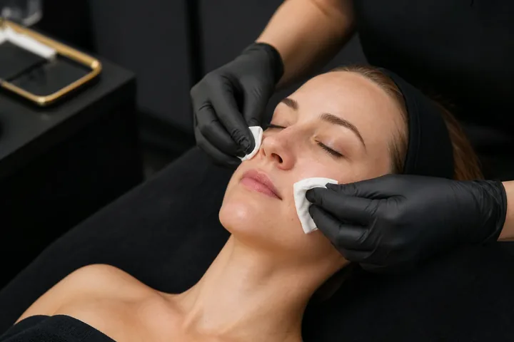 Facial treatment photograph from the Beauty Zone by Olha website